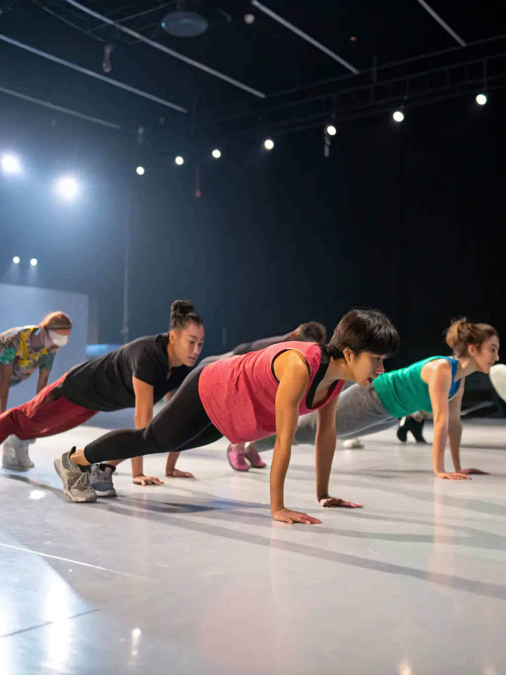 A dynamic image of participants in a Thai Yoga Class, showcasing a blend of yoga postures and Thai massage techniques in a group setting.